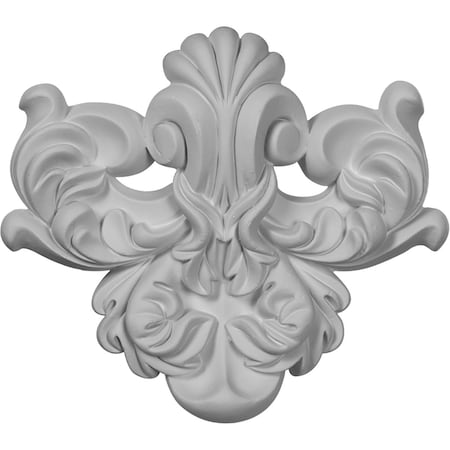 Ekena Millwork 7 3/8"W x 6 1/2"H x 1 3/8"P Benson Center Flourish Onlay ONL07X06X01BE